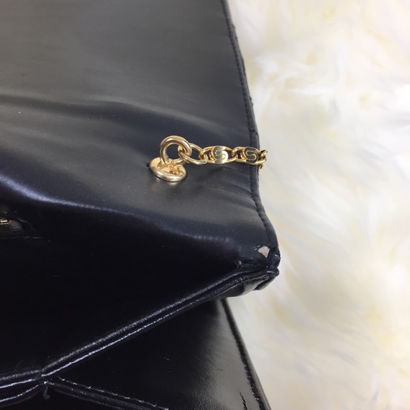 Rare Vintage VTG Mello Nary Black Leather Clutch - Picture 8 of 8